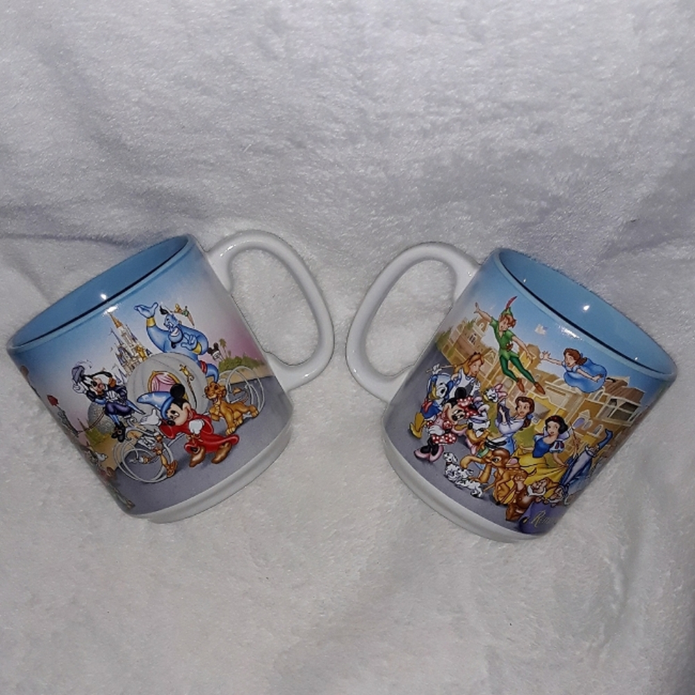 2 Walt Disney World 25th Anniversary Remember The Magic coffee cups 1996 12 oz